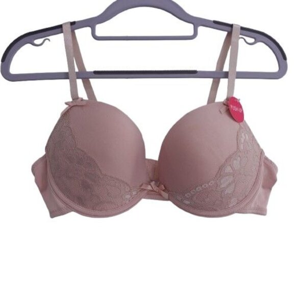 NEW Body Embrace Women's Push Up Underwired Lace Bra Pink Size 38C 2331-36 - Picture 1 of 9